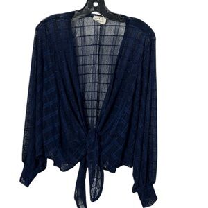 EMBER sheer blue cardigan,tie knot,batwing sleeves,L,dainty,cottagecore,relax